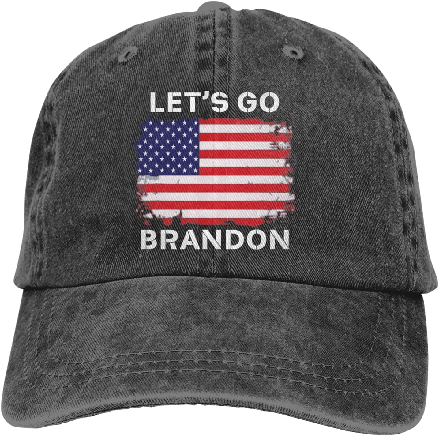 FJB Lets Go Brandon Hat for Men Women, Funny Adjustable Washed Cotton American Flag Baseball Cap Black9, One Size