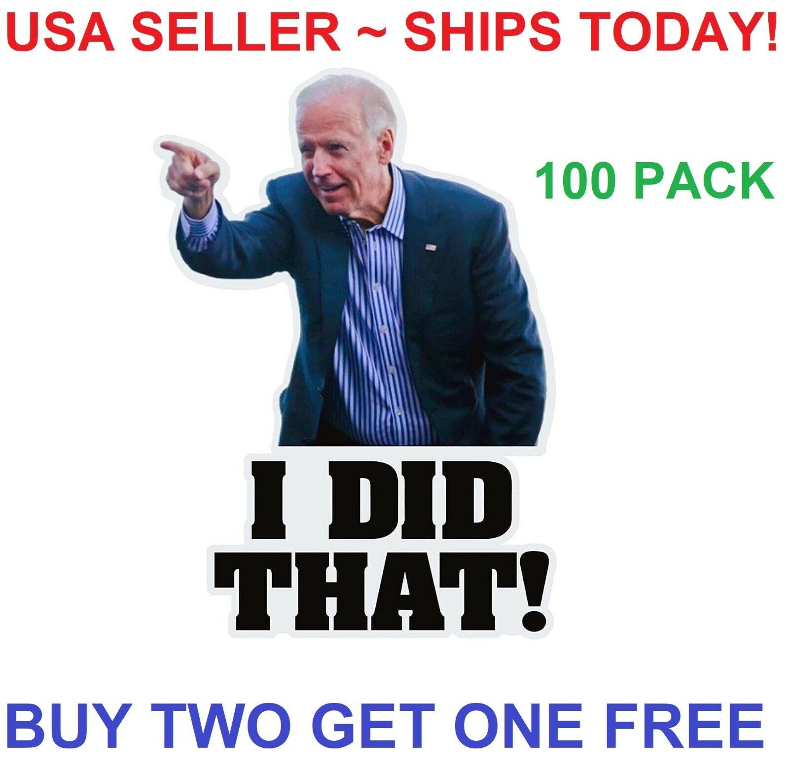 100Pcs Joe Biden I DID THAT Sticker Funny Humor Sticker Decal Gas Pump Oil Price