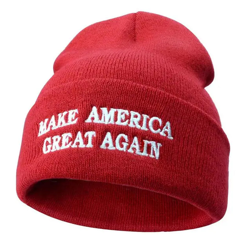 1Pc Donald Hat MAGA Winter Knit Red Beanie Make America Great Again USA Patriots Hat for President Unisex